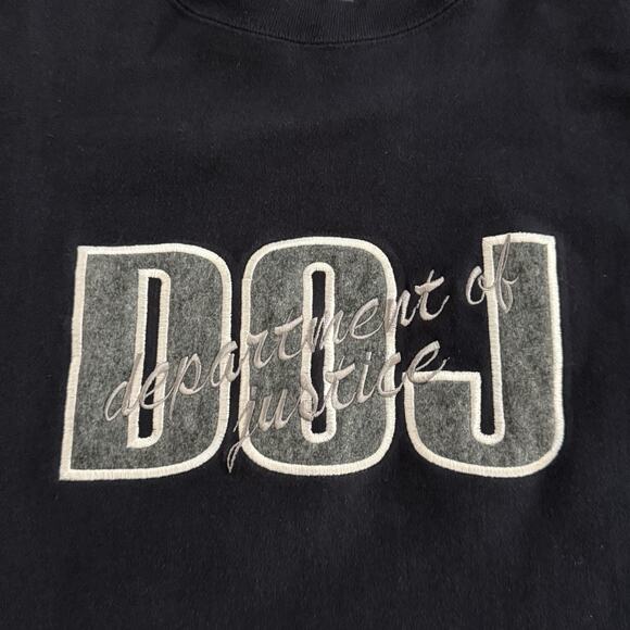 MV Sport DOJ Department of Justice Sweatshirt Navy Pro-Weave Embroidered XL - Picture 3 of 5